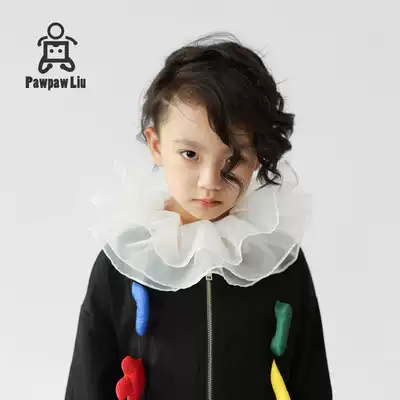 Pawpaw Liu original design Children's retro style fake collar Men and women baby decoration accessories Eugen yarn collar