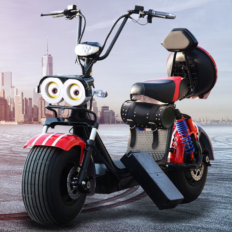 Electric scooter two-wheeled adult walking wide tire electric car mini electric men women Harley battery car
