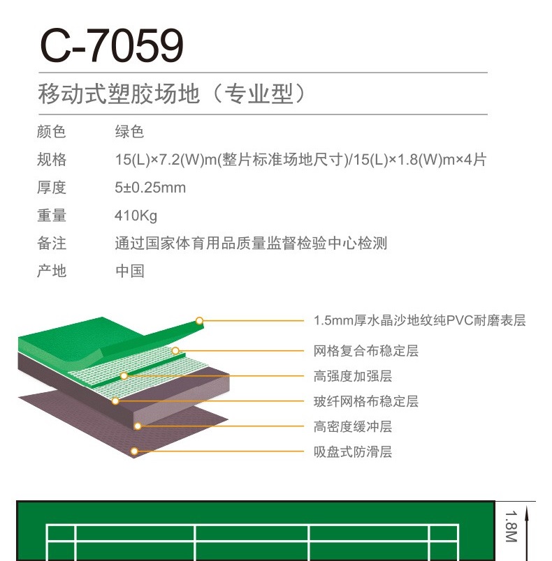 Wikdo VICTOR victory C7059G badminton floor sticker contest type BWF certification package shipping cost installation
