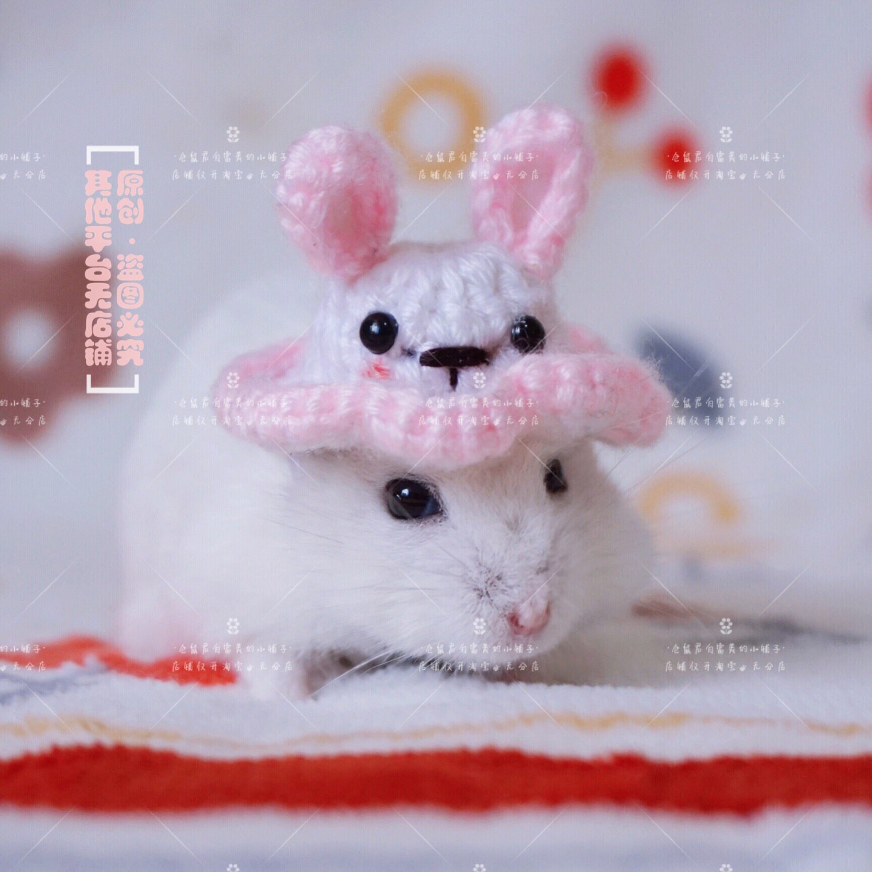 (Bai Fumei Xiaopo) Sakura Rabbit Hat Pet Hat Hamster Hat Golden Bear Tongxin Heart Rat Tortoise Photo