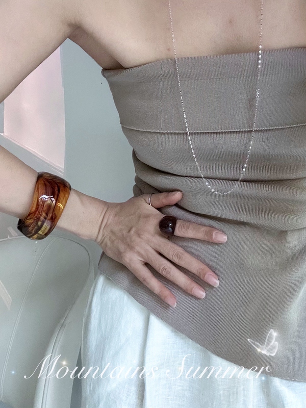 Irregular Resin Bracelet, Acrylic, Vintage, High-End Wide Bracelet