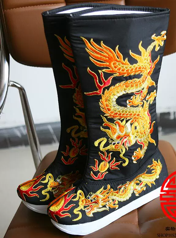 Opera Wulong Boots Thêu Dragon Boots Trang phục phim và truyền hình Dragon Boots Face Boots đế dày đế giày đế xuồng hoàng đế