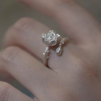 Original design sterling silver double jasmine open ring