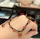 Dễ thương Little Peach 925 Bạc mạ vàng tự nhiên Nam đỏ Agate Juicy Peach Peach Mặt dây tai Bông tai Bông tai DIY DIY - Vòng đeo tay Clasp