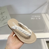 Детские плетеные сланцы, летние сандалии, пляжная обувь, в корейском стиле, в западном стиле