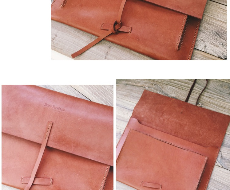 Vintage handmade da apple túi macbook pro air ipad liner túi tập tin túi ly hợp túi - Phụ kiện máy tính xách tay miếng dán bàn phím tiếng hàn