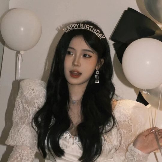 生日皇冠头饰白色可爱生日珍珠发箍2023年网红新款女神高级氛围感