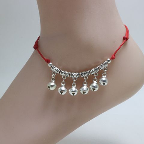 Vũ điệu nam nữ dệt tay vòng chân nữ phiên bản Hàn Quốc của chàng sinh viên giản dị Sen chuông đỏ với dây chân thời trang - Vòng chân lắc chân nữ inox