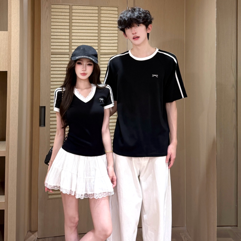 Couple's High-End Outfit Set: One Top and One Skirt, Unique Design Short-Sleeve T-Shirt for Men and Women, 2026 New Trendy Style Couple's High-End Outfit Set: One Top and One Skirt, Unique Design Short-Sleeve T-Shirt for Men and Women, 2026 New Trendy Style