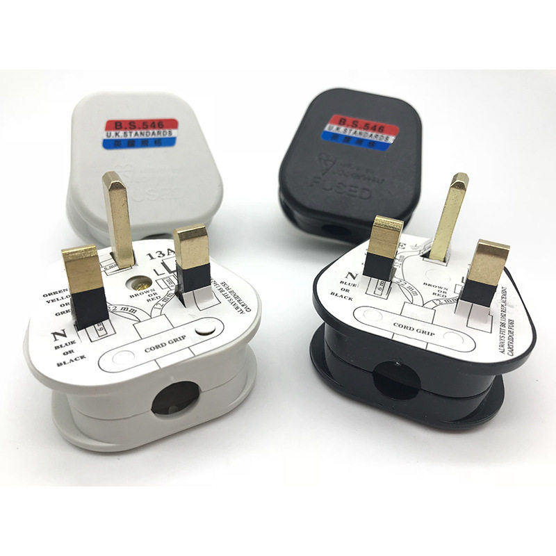 British British British size 13a square pin plug Hong Kong type tripin with fuse tube industrial power cord wiring plug