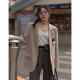 MiDing gray suit jacket for women petite college style early spring casual black design niche Korean style suit