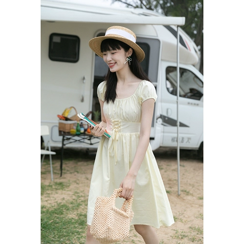 Приталенный белый корсет, платье, милая дизайнерская юбка, подходит для подростков, рукава фонарики, тренд сезона