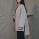 Yimei Cashmere 2023 ຄໍເຕົ້າໄຂ່ທີ່ເກົາຫຼີ Loose Double-sided Woolen Coat Women's Medium Long Cape Style Woolen Coat Women's Coat