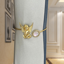 European light luxury cupid cherub curtain straps alloy cats eye stone bedroom living room soft decoration curtain buckle
