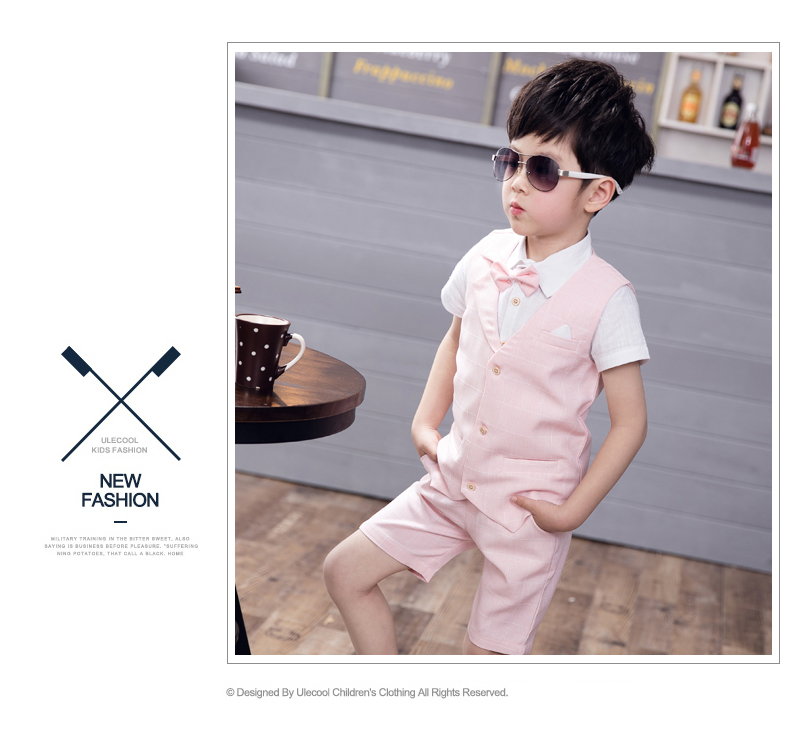 Trẻ em của Buổi Tối Ăn Mặc Mùa Hè Bộ Người Anh Swallowtail Flower Girl Phù Hợp Với Đám Cưới Đàn Piano Máy Chủ Hiệu Suất Trai quần áo be gái 10 tuổi