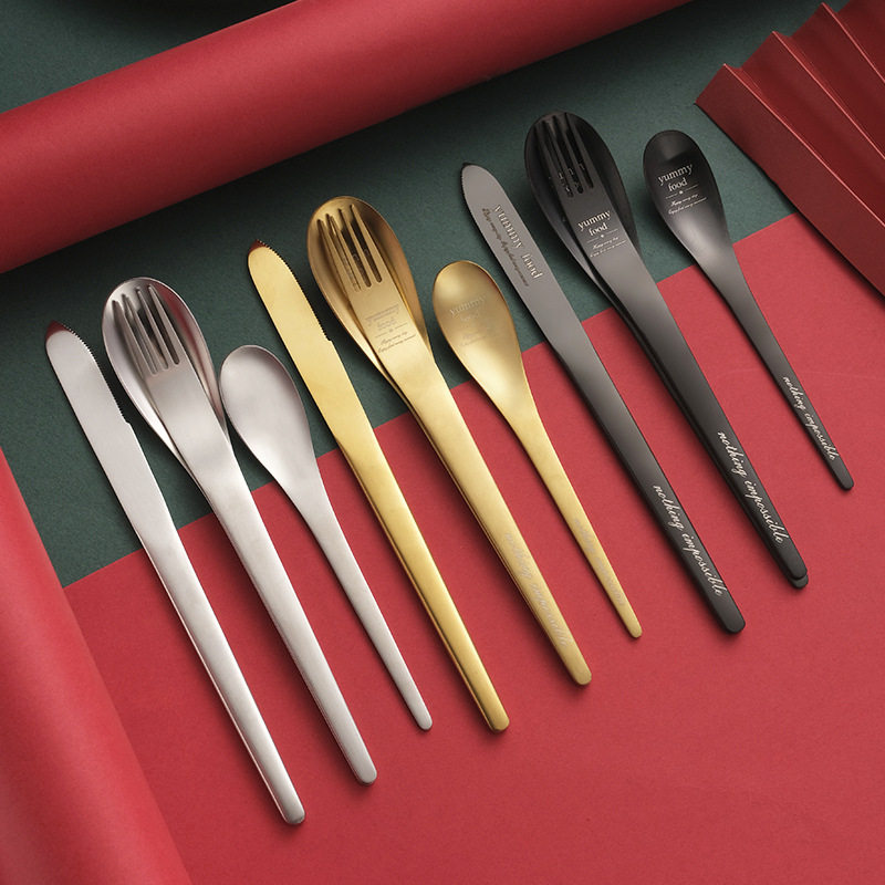 Japanese Yanagi Sori Steak Knife Fork Spoon Restaurant 304 Stainless Steel Western Tableware Set Coffee Spoon Net Red Rice Spoon