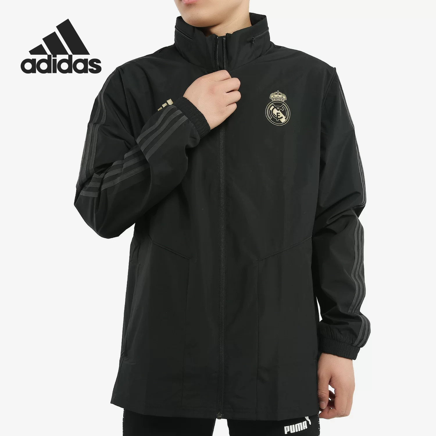 Футболка Adidas/Adidas Genuine REAL AW JKT повседневная футбольная Real Madrid тканевая куртка DX7855