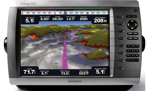  US GARMIN with GPS setouts radar fishing explore four features GPSMAP4012