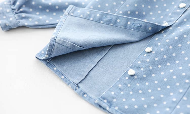 Chemise fille à manche longue en toile - Ref 2084906 Image 10