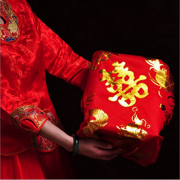 Wedding Baggage Leather Wrap Cloth Bridal Chinese Embroidery Big Burden Leather Red Bridesmaid's Home Woman Party Escort
