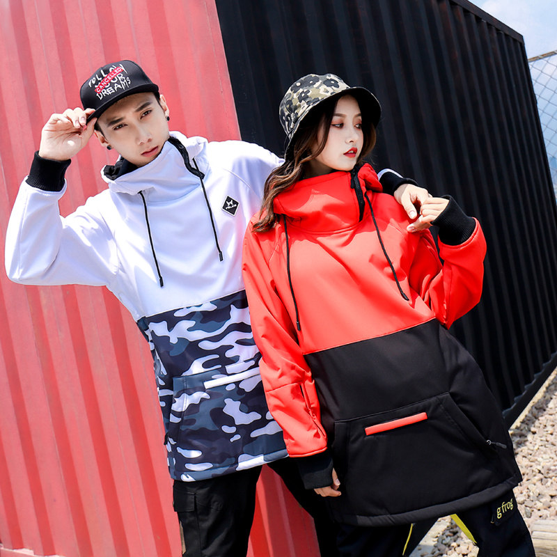 XXXsnow ski suit women's ski hoodie waterproof snowboard jacket sweater velvet thickened men's and women's snow suits