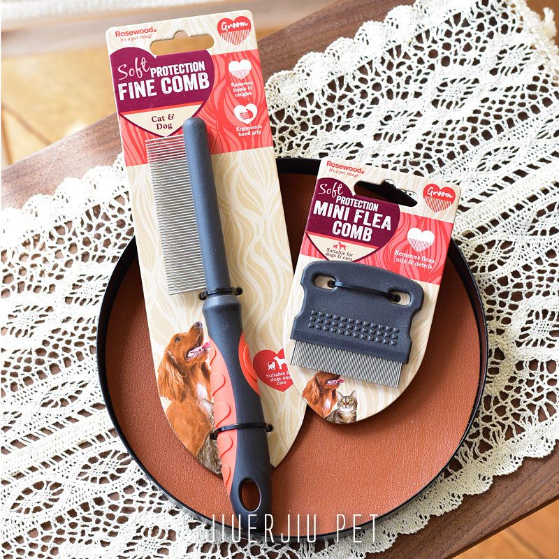 Rosewood Pet Knot Grooming Comb Yorkshire Teddy Bear Row Comb Cat Dog Flea Comb