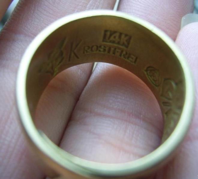 German antiquated ring Krostfrei brand 14K gold-plated origin unknown help friends sell single hot sale
