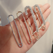 Fashion sparkling diamond pin accessories fixed clothes Joker simple shawl buckle high-end luxury cardigan brooch women