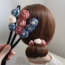 New sweet flower bun head plate hair flower bud fashion versatile Korean style hair accessories spring and summer hair accessories