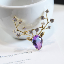 Crystal fawn female cute exquisite fashion sweet elk corsage diamond accessories Joker Korean clothes pin