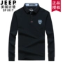 JEEP chính thức nam mùa thu mới áo thun dài tay ve áo màu rắn lỏng rộng kích thước lớn áo thun cotton POLO áo phông polo