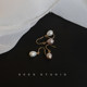 High-end water drop natural freshwater pearl earrings retro internet celebrity short style exquisite temperament hook type earrings earrings