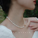 Young Fashion/Baroque Irregular Natural Freshwater Pearl Necklace Women's Clavicle Chain Temperament 14k Gold