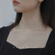 Millet grain natural freshwater pearl necklace ultra-fine ultra-fine retro clavicle chain young fashion/14k gold-filled