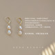 Two baroque natural freshwater special-shaped irregular pearl earrings, retro style long earring style 14k gold