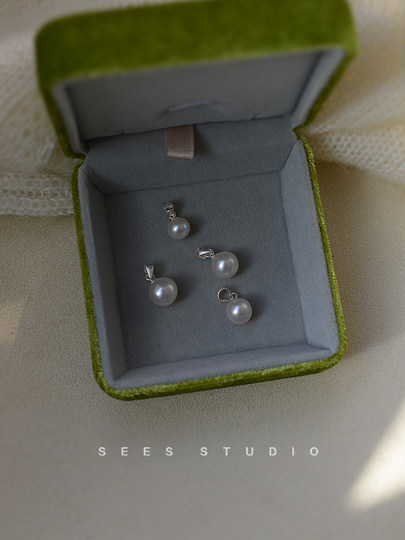 Sees Single Round Strong Luster Flawless Natural Freshwater White Genuine Pearl Necklace Pendant/925 Sterling Silver