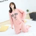 Fat m mùa đông dài plus size pyjama nữ 200 kg gầy béo tăng dày cotton dài tay mới phục vụ tại nhà - Giống cái Giống cái