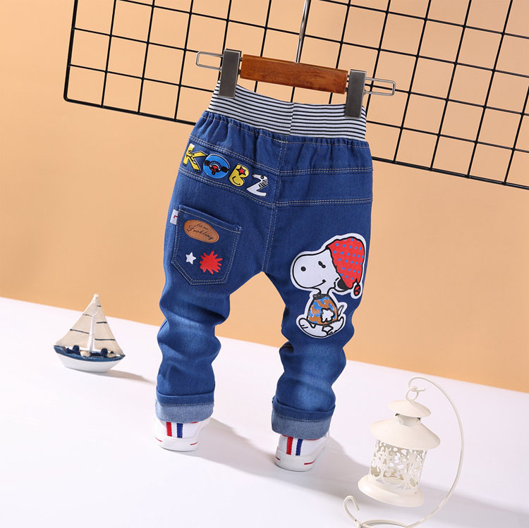 Trẻ em mặc quần áo 18 mùa thu và quần jean một lớp trong quần trẻ em 2-6 tuổi và quần denim và quần denim váy trẻ em đẹp