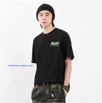 Korean original single mens spring and summer black green LOGO round neck short sleeve t-shirt