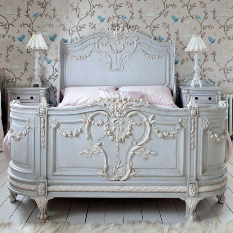French-Style Solid Wood Carved Bed, European Palace Double 2m Bed, American-Style Vintage Princess Bed, Luxurious High-End Wedding Bed