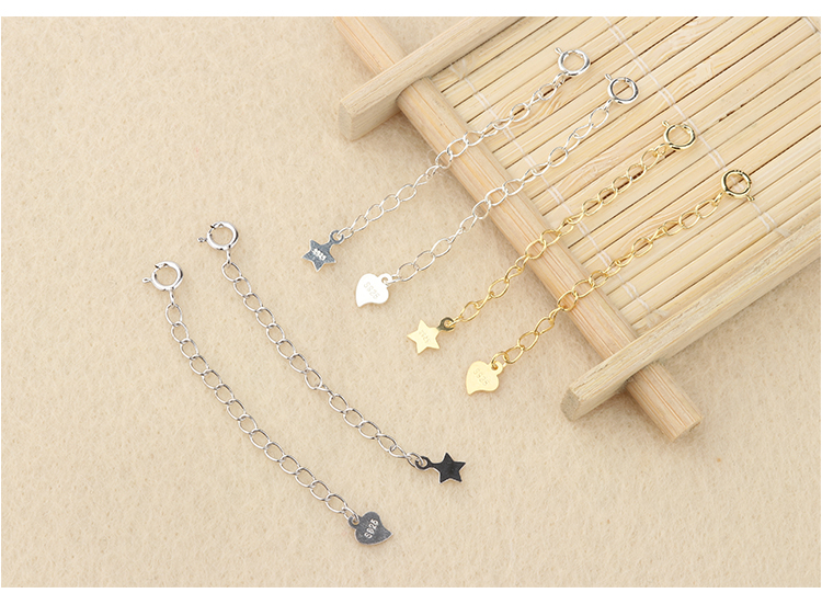 Chuỗi mở rộng bạc 925 chuỗi phụ kiện DIY đeo vòng cổ vật liệu không dây sterling bạc chuỗi điều chỉnh chuỗi - Vòng đeo tay Clasp vòng trầm