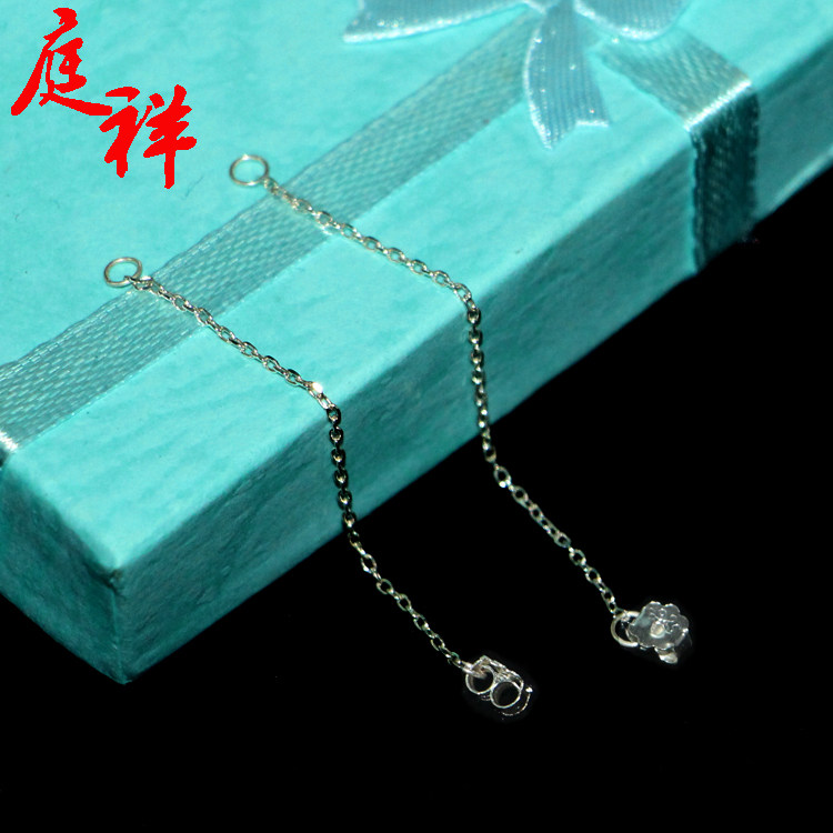 Home Xiang S925 Pure Silver Earplug Pendant Line Long Version Earrings Woman DIY Accessories Silver Ear Accessories Handmade