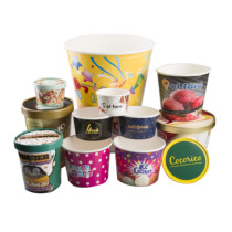 Disposable paper bowl ice cream cup fried yogurt tasting cup milk tea cup soup cup bucket with lid custom logo printing