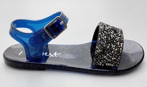 Welfare hidden blue diamond childrens crystal sandals Fashion girls sandals Flash diamond beach sandals