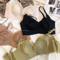 Face-free steel ring latex underwear lace big chest for small gathering and anti-drooping to collect auxiliary milk rabbit ears sexy bra