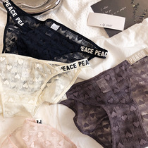 Sexy letters lace transparent naked fork low waist triangle pants fashion pants teenage cotton crotch underwear