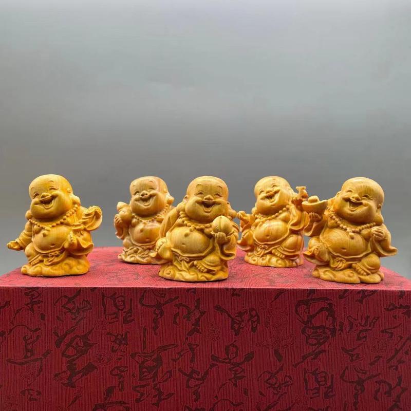 Cliff Berlin Yang Wood Finely Carved Five Fu Linen Wooden Crafts Swing Accessories Home Office Fortune and fortune and fortune suit