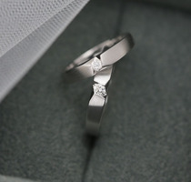 SOAII First Love Diamond-Set Very Simple Style-Lovers Series-Intersection Marriage Ring