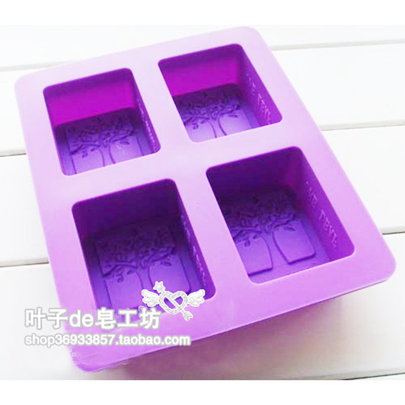 DIY silicone mold candle mould square European love tree happiness tree cold soap baking mold