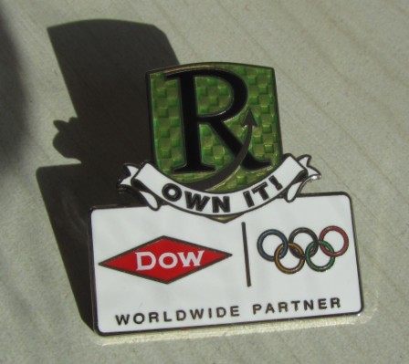 Olympic badge sponsor badge global sponsor DOW Chemical badge